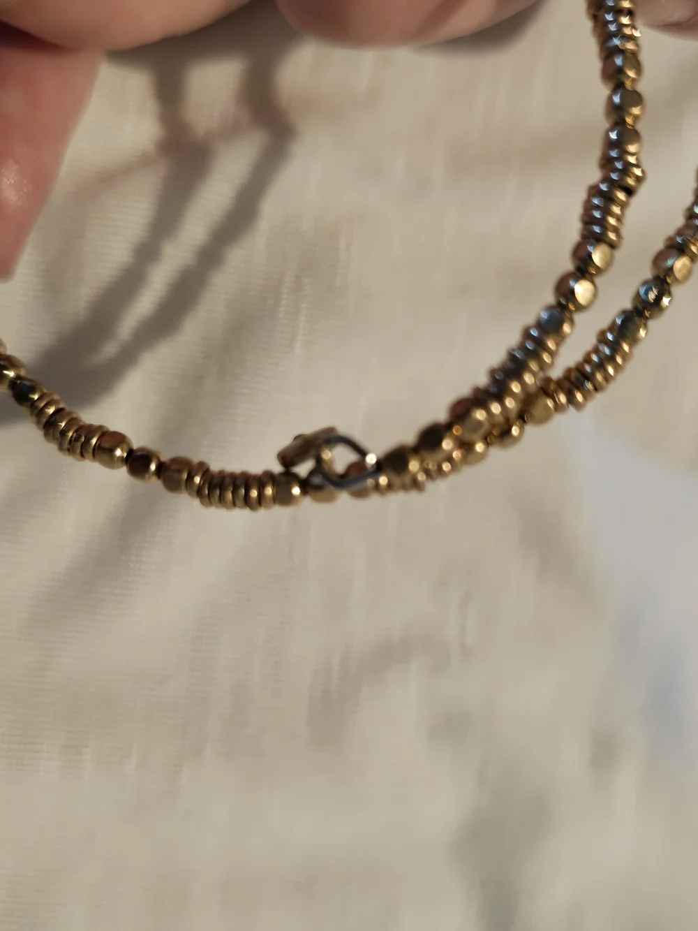 Gold Beaded Women's Bracelet with Pendant